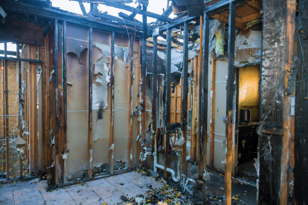 Professional Fire Damage Removal technician working in Bedford, OH